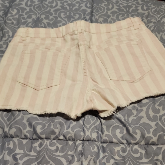 Striped Light Pink Women's Shorts - Picture 4 of 4